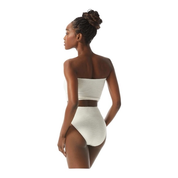 Carmen Marc Valvo Bandeau Crop Bikini Top - Wave Texture STYLE: C3S487 - Picture 2 of 12